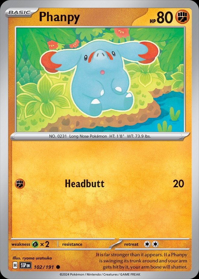 Karta Pokémon: Surging Sparks - 102 - Phanpy