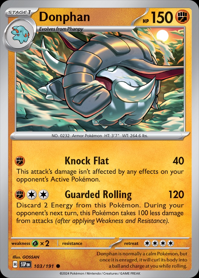Karta Pokémon: Surging Sparks - 103 - Donphan (Reverse Holo)