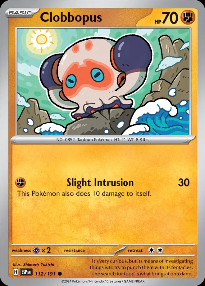 Karta Pokémon: Surging Sparks - 112 - Clobbopus (Reverse Holo)