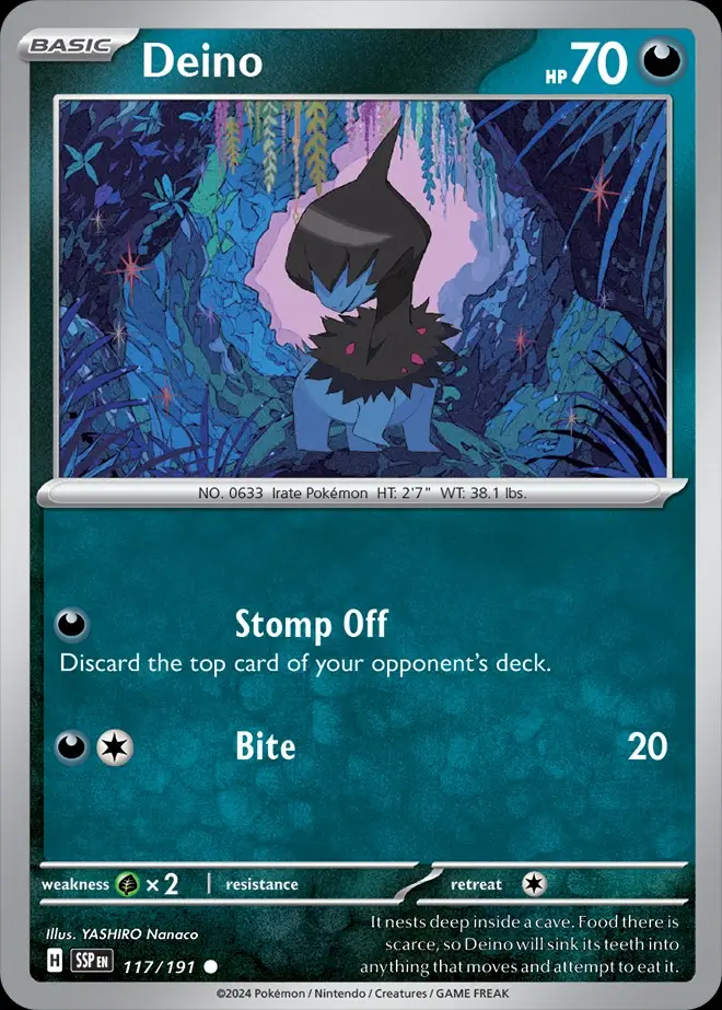 Karta Pokémon: Surging Sparks - 117 - Deino (Reverse Holo)