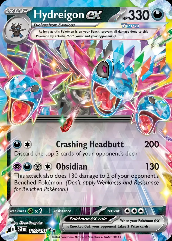 Karta Pokémon: Surging Sparks - 119 - Hydreigon ex