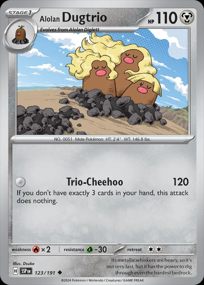 Karta Pokémon: Surging Sparks - 123 - Alolan Dugtrio