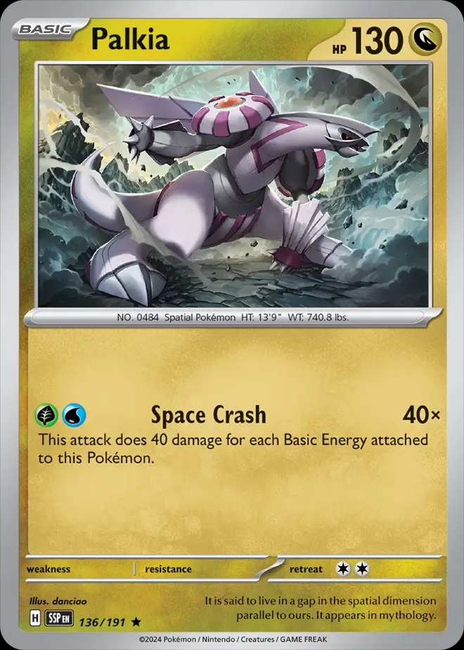 Karta Pokémon: Surging Sparks - 136 - Palkia (Reverse Holo)