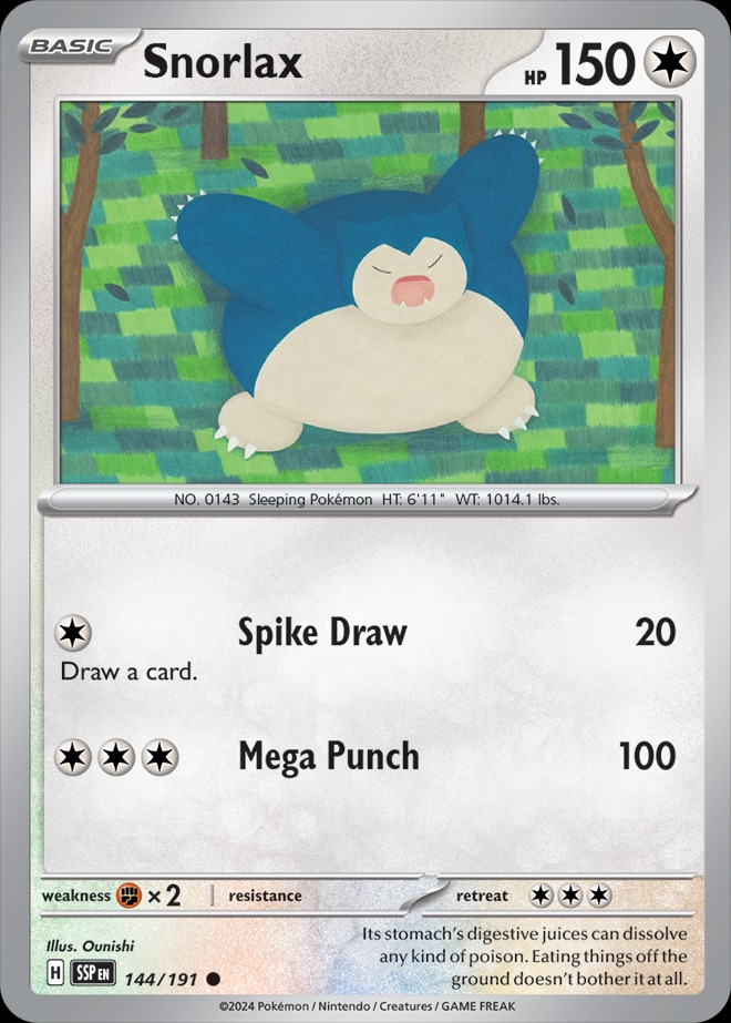 Karta Pokémon: Surging Sparks - 144 - Snorlax