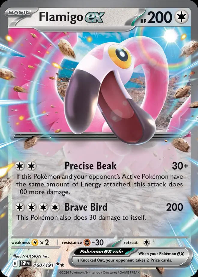 Karta Pokémon: Surging Sparks - 160 - Flamigo ex