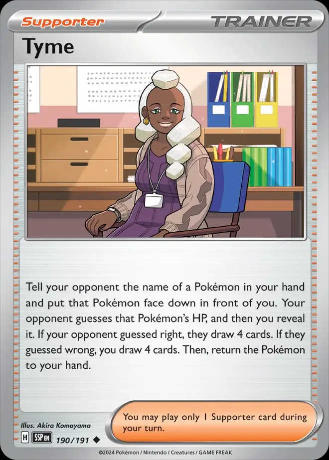 Karta Pokémon: Surging Sparks - 190 - Tyme (Reverse Holo)