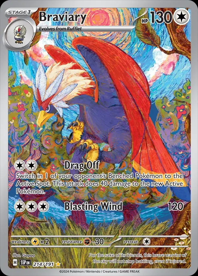 Karta Pokémon: Surging Sparks - 214 - Braviary