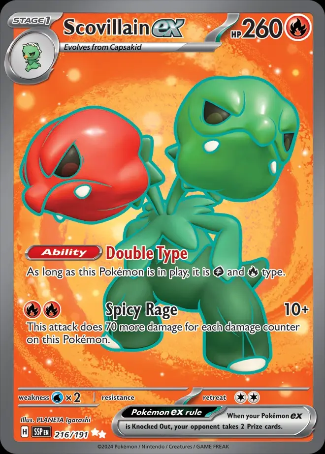 Karta Pokémon: Surging Sparks - 216 - Scovillain ex