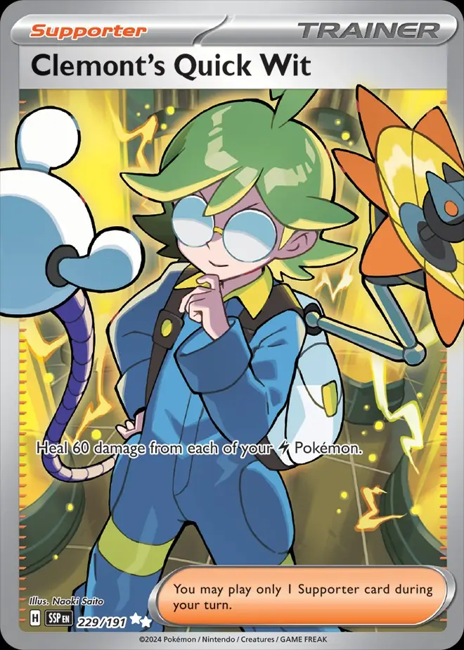 Karta Pokémon: Surging Sparks - 229 - Clemont's Quick Wit