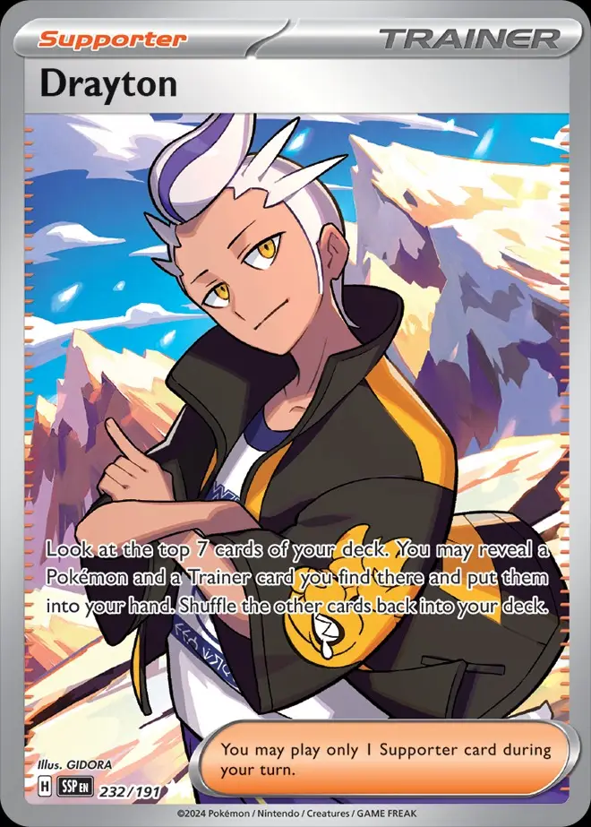 Karta Pokémon: Surging Sparks - 232 - Drayton