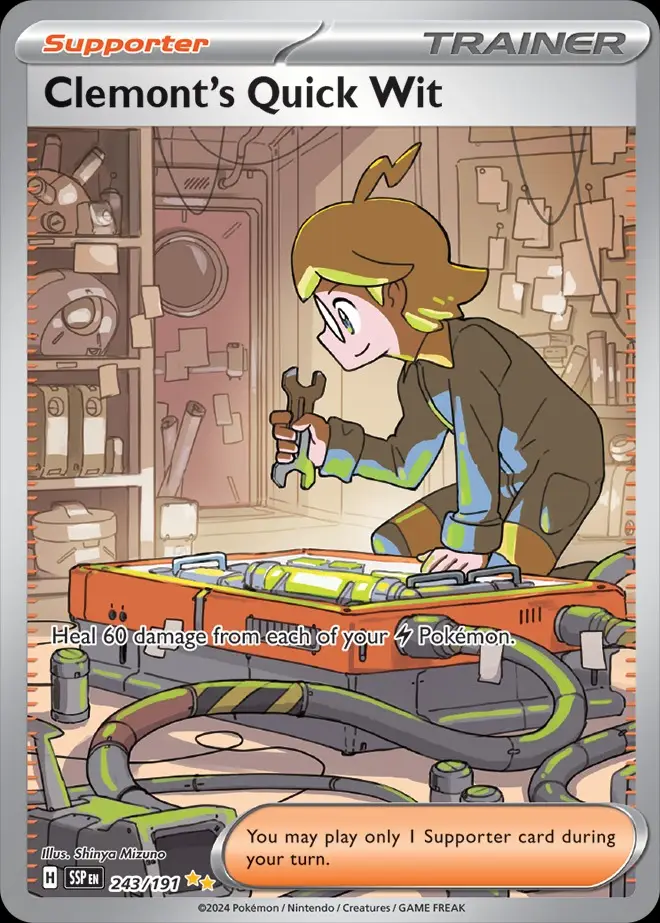 Karta Pokémon: Surging Sparks - 243 - Clemont's Quick Wit